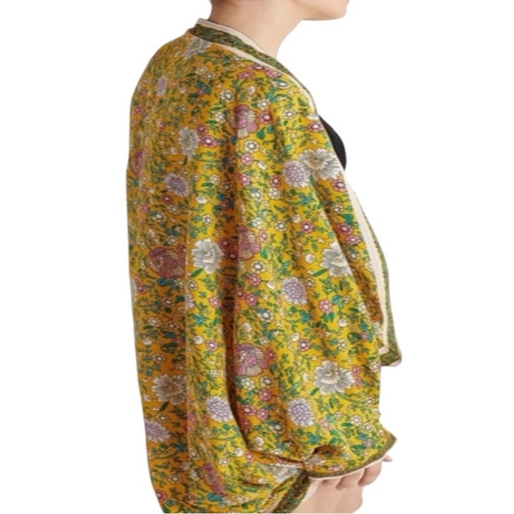 ANTHROPOLOGIE Floral Cocoon Kimono OS One Size Top Resort Casual Beach Vacation - Picture 3 of 11